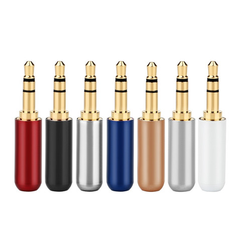 7 colores 3,5mm conector de Audio 3/4 polos auriculares Jack Hifi macho enchufe Reparación de auriculares Cable de soldadura AUX 3,5 Jack adaptador ► Foto 1/6