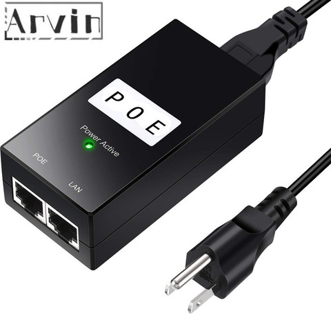 CCTV Security 48V0.5A POE adaptador POE inyector de alimentación Ethernet para cámara IP fuente de alimentador PoE EU Plug alimentador PoE sobre Ethernet ► Foto 1/6