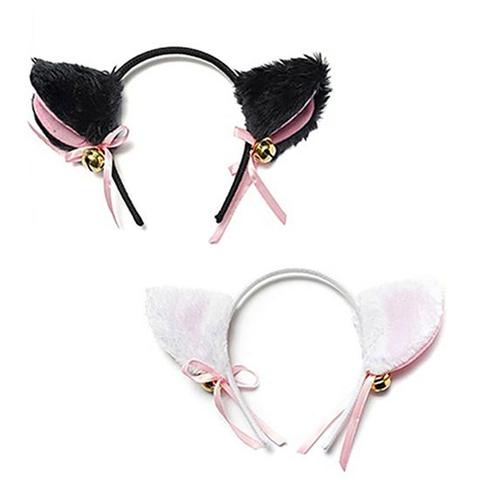 Diadema con orejas de zorro y gatos de dibujos animados, diadema con lazo de campana para disfraz de fiesta de Cosplay de Anime ► Foto 1/6