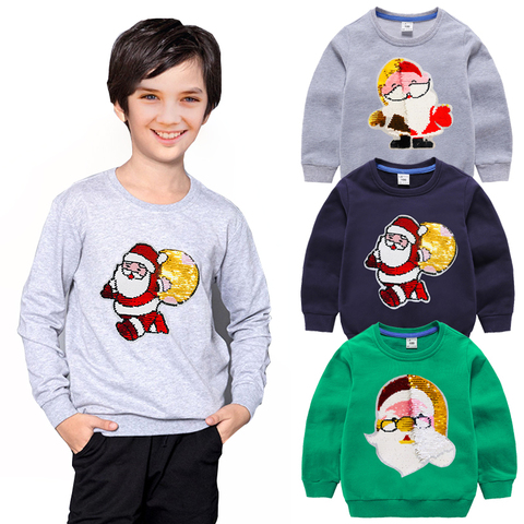 Sudaderas con capucha para niños y niñas, suéter de manga larga con lentejuelas que cambian de Color, ropa de Navidad ► Foto 1/6