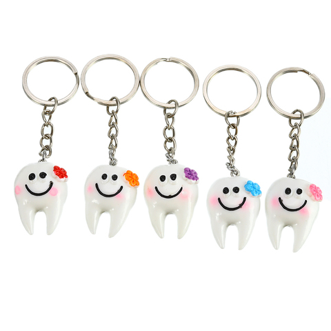 Llavero Dental con colgante de simulación, decoración Dental de dibujos animados, regalos de promoción de clínica, 1/5 Uds. ► Foto 1/6