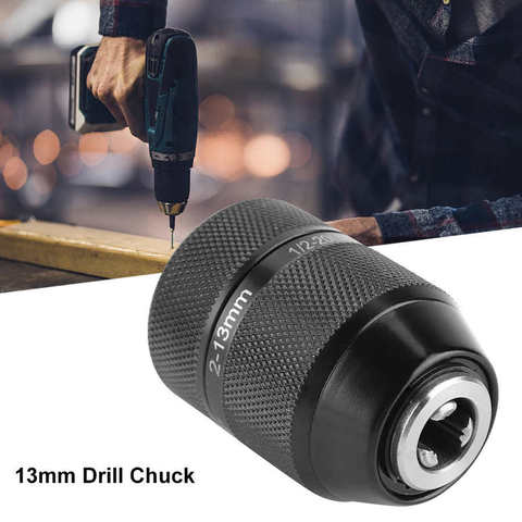 Acero de alta velocidad sin llave taladro Chuck 13mm 1/2 montaje auto bloqueo de Metal eléctrico taladro Chuck para taladro de impacto ► Foto 1/6