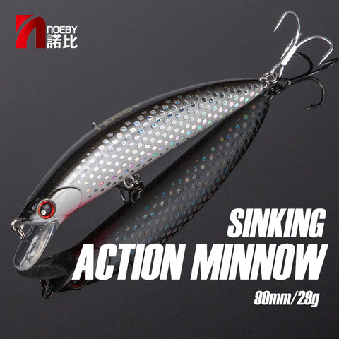 NOEBY hundimiento Minnow ABS señuelo 90mm/29g Lucio Walleye trucha plástico pesca Wobbler fuerte cebos nadadores artificial atraer al mar ► Foto 1/6