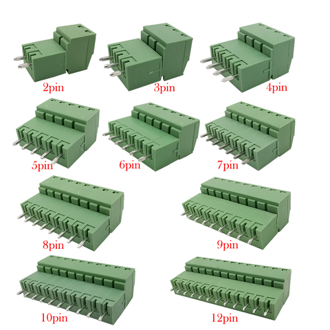 Conector de Bloque de terminales de tornillo PCB KF2EDG de 3,81mm, 5 pares, enchufe de cabeza de aguja recta de 2/3/4/5/6/7/8/9/10/12PIN ► Foto 1/3