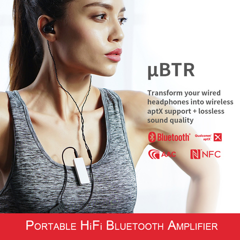 FIIO-AMPLIFICADOR uBTR de auriculares con micrófono incorporado, receptor de auriculares con Control de volumen Local independiente, compatible con aptX NFC ► Foto 1/5