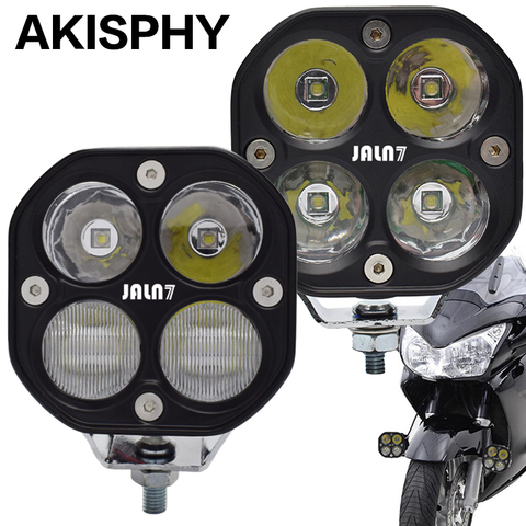 AKISPHY-Luz LED de 40W para faro delantero de motocicleta, lámpara de conducción de coche, ATV, SUV, foco reflector para camión, blanco, amarillo, 10V, 30V ► Foto 1/6