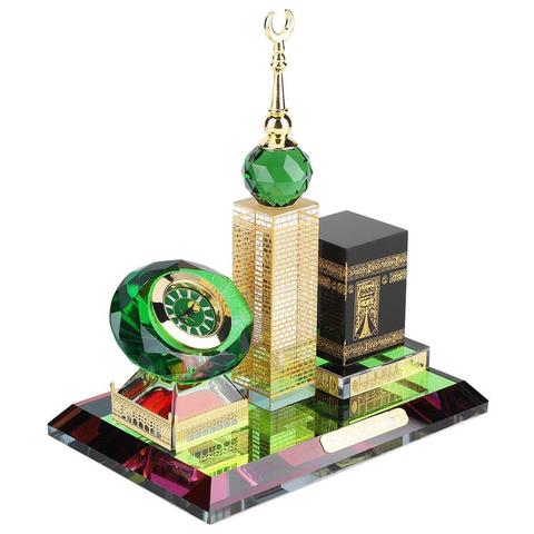 Figuritas en miniatura para decoración del hogar, artesanías de jardín Ramadán, modelo de torre de reloj Kaaba musulmana, arquitectura islámica, artesanías ► Foto 1/5