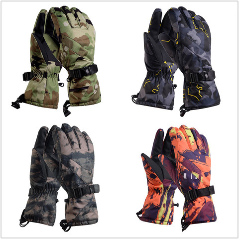 Guantes Térmicos de esquí para hombre y mujer, guantes de camuflaje para snowboard, Motociclismo guantes resistentes al viento impermeables para nieve ► Foto 1/6