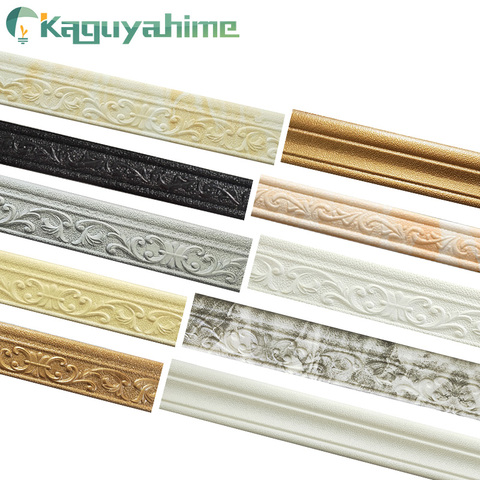 Kaguyahime-Línea de cintura de pared de espuma 3D, pegatina de decoración de pared de 230cm, borde superior autoadhesivo impermeable, tira de borde de pared artesanal ► Foto 1/6