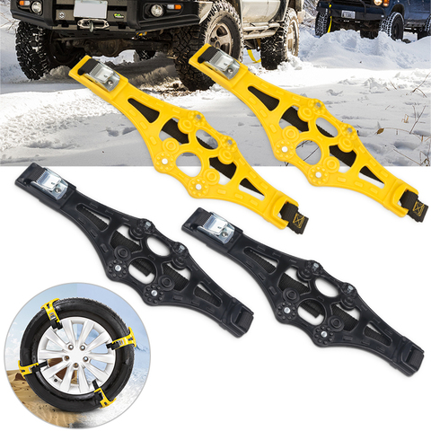 4 unids/set invierno Neumático de nieve antideslizante cadenas Cinturón correa ajustable Universal vehículo Auto Anti deslizamiento neumático cadenas por el barro de nieve ► Foto 1/6