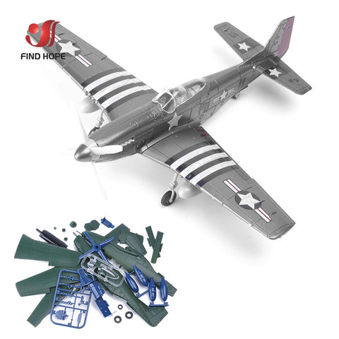 1/48 4D Mustang P-51 luchador montar modelo Guerra Mundial puzle de avión colecciones escena Sandpan juego modelo de juguete ► Foto 1/6