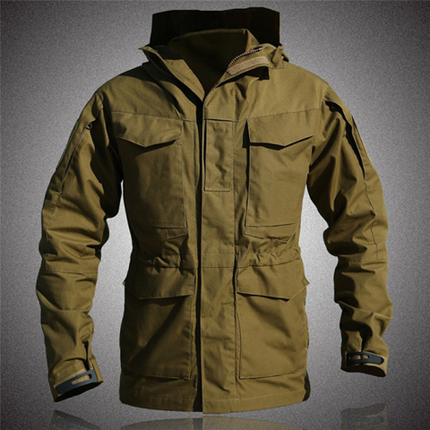 Comprar Chaqueta de lana táctica para hombre, abrigo de campo de camuflaje  militar impermeable con capucha, cortavientos