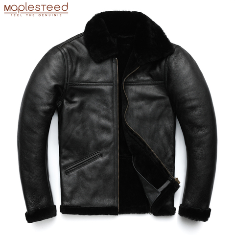 100% de piel Natural para hombre, abrigo grueso negro para invierno, cálido, talla asiática, M-4XL, M263 ► Foto 1/6