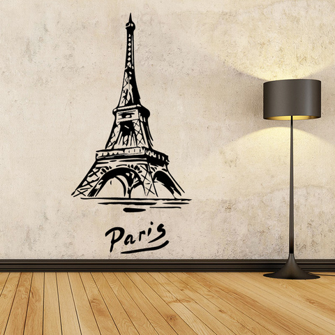 Pegatinas creativas de la Torre Eiffel para decoración del hogar, calcomanía de Arte de pared impermeable de estilo nórdico para dormitorio y guardería ► Foto 1/6