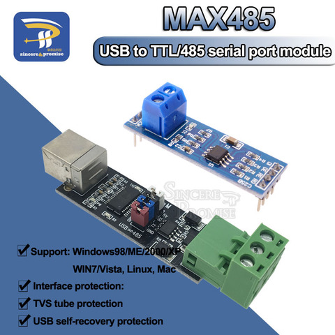 Adaptador convertidor Serie USB 2,0 a TTL RS485 módulo FTDI FT232RL protección de doble función TTL turn RS - 485 MAX485 ► Foto 1/6
