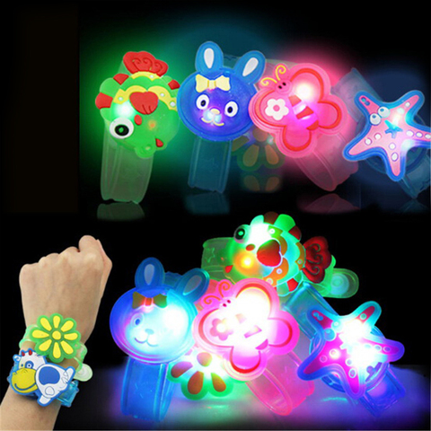 Pulseras luminosas brillantes para niños y niñas, reloj de dibujos animados creativo, banda de muñeca Flash, regalo para fiesta de cumpleaños ► Foto 1/6