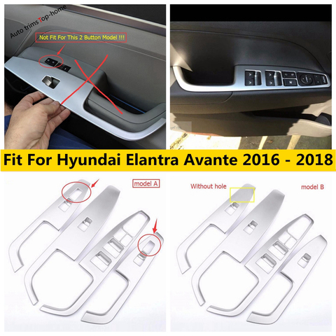 Yimaautokits-apoyabrazos para puerta interior, cubierta de botón de interruptor, embellecedor para Hyundai Elantra Avante 2016 2017 2022 ► Foto 1/6