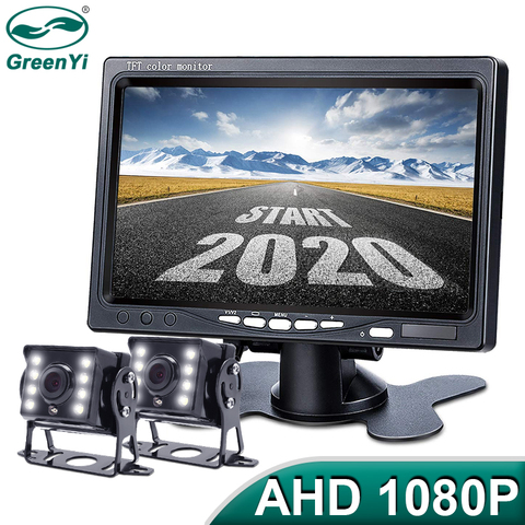 GreenYi 1280*720 alta definición AHD camión Starlight visión nocturna cámara de respaldo 7 pulgadas Monitor de marcha atrás del vehículo para coche autobús ► Foto 1/6