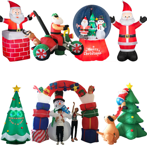 Papá Noel inflable de aire de 2022 LED para niños, muñeco de nieve, alce, jardín al aire libre, soplado por aire, regalo de Navidad para niños, juguete ► Foto 1/6