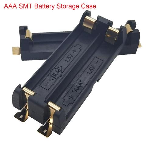 Soporte de batería AAA de alta calidad, caja de batería SMT SMD con broches de bronce, bricolaje, resorte de batería de litio, 1/2 ranuras ► Foto 1/5