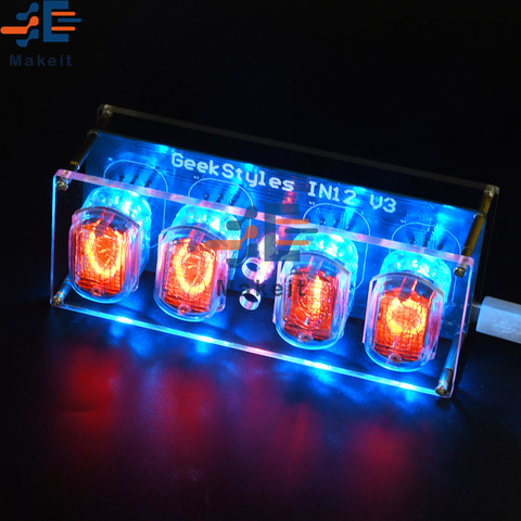 Módulo de reloj Retro Nixie, Micro USB en 12, tubo luminoso, 5V, 1A, placa de circuito de reloj Digital LED, PCBA, bricolaje ► Foto 1/6