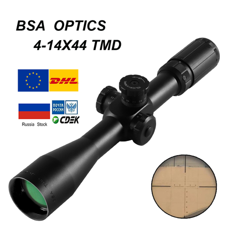 BSA óptica TMD 4-14X44 plasma mira de Rifle de caza Rifle táctico Riflescope francotirador equipo suave aire caza arma ► Foto 1/6