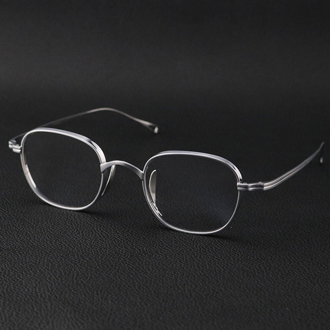 Montura de gafas de titanio puro Vintage para hombre, gafas ópticas graduadas cuadradas para miopía, marca de lujo, 2022 ► Foto 1/6