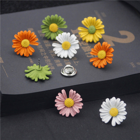 Broches de flores populares para mujer, conjunto de pines, broche de botón pequeño, insignia para bolsa, ropa, collar de ramillete, regalo, joyería para niña ► Foto 1/6