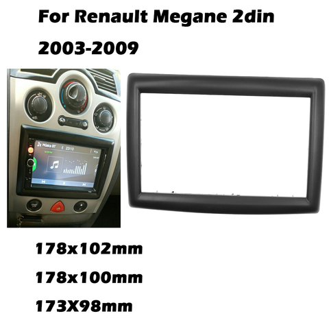 Doble 2DIN Radio de coche Fascia para RENAULT Megane II 2003-2009 marco estéreo facia panel kit de montaje de panel adaptador bisel marco ► Foto 1/6