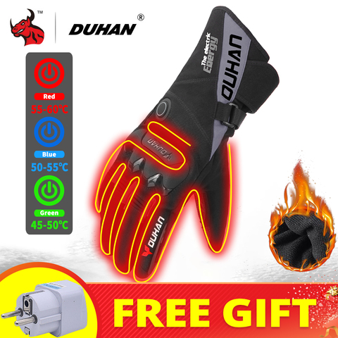 DUHAN-Guantes Térmicos para motocicleta, resistentes al agua y al viento, con pantalla táctil, para invierno ► Foto 1/6