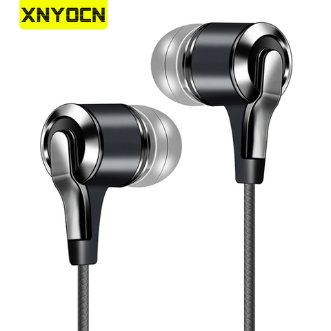 Auriculares internos universales de 3,5mm, Auriculares deportivos de 1,2 m con cable de Control de graves para teléfonos inteligentes Xiaomi, Huawei con micrófono ► Foto 1/6