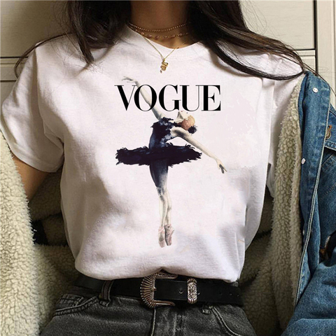 Mula considerado General BONJEAN-Camiseta de Ballet Vogue para mujer, moda para chicas de los 90,  camiseta Harajuku Ulzzang con estampado gráfico, Top para mujer - Historial  de precios y revisión | Vendedor de AliExpress -