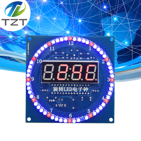 Alarma de Módulo De Pantalla LED Digital giratoria, conjunto de reloj Digital 51 SCM, tablero de Aprendizaje 5V DS1302 ► Foto 1/6