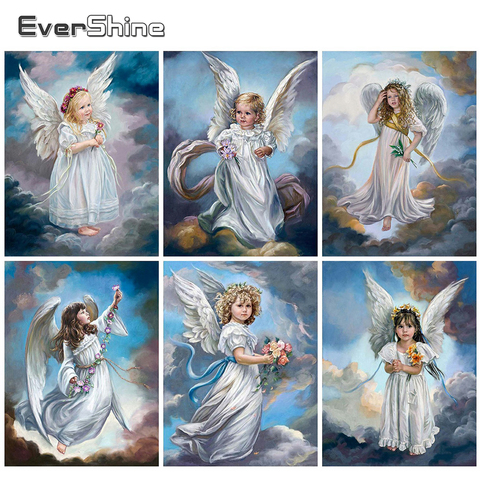 Evershine-Kit de pintura de diamantes de Ángel bordado de diamante, punto de cruz, mosaico, imágenes de diamantes de imitación para niña, decoración del hogar ► Foto 1/6