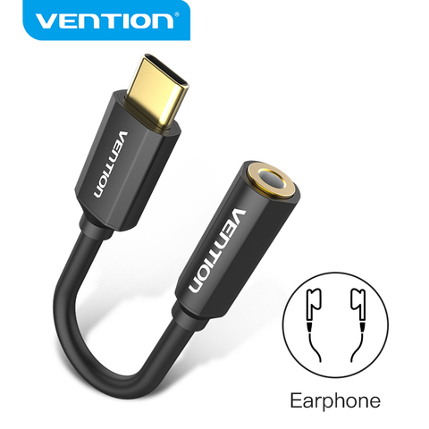 Vention tipo C a 3,5mm adaptador de micrófono de auriculares USB 3,1 tipo C USB-C macho a 3,5 hembra cable de audio auxiliar para Xiaomi 6 Letv 2 pro2 max ► Foto 1/6