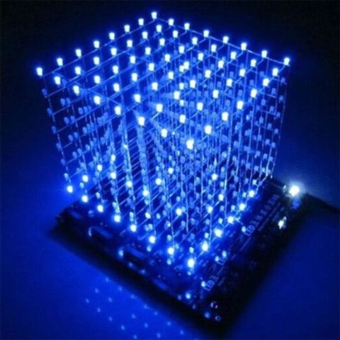 3D luz cuadrada DIY Kit 8x8x8 3mm LED cubo Rayo Azul LED ► Foto 1/3