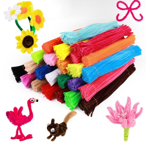 Limpiadores con puntas de chenilla para tubos para niños, juguetes educativos hechos a mano de chenilla colorida, suministros para manualidades DIY, 30cm, 100 Uds. ► Foto 1/6