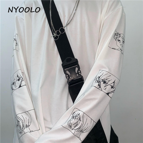 NYOOLO-Camiseta con estampado de Harajuku Personaje de Anime para hombre y mujer, camiseta de manga larga con cuello redondo, Top de otoño ► Foto 1/6