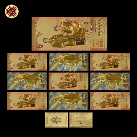 Oro nuevo billete de 2004 Años de oro billete de Convenciones Reina Sirikit es 72nd aniversario oro de billetes de 100 Baht por colección ► Foto 1/6