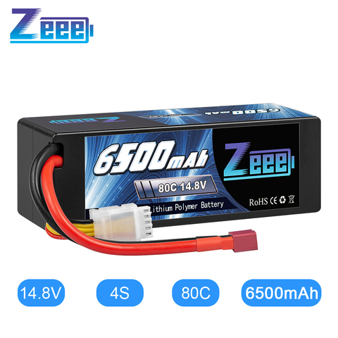 Zeee-batería Lipo 4S de 14,8 V, 80C, 6500mAh, con enchufe decanos, rígida, para coche, barco, avión, UAV, carreras ► Foto 1/6