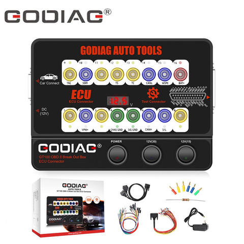 GODIAG-caja de ruptura GT100 OBD II, conector ECU, conversión OBD1 a interfaz estándar OBD2 ► Foto 1/5