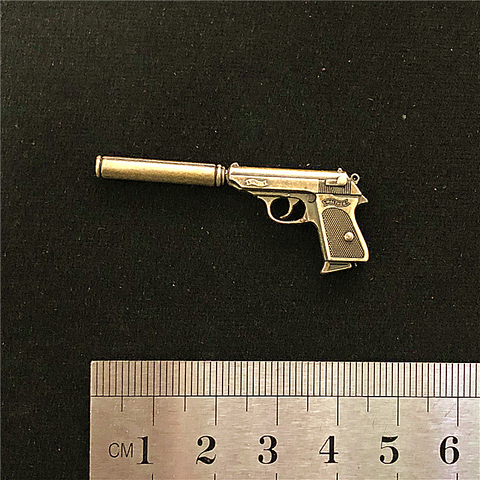 Walther-pistola de aleación modelo II de la guerra mundial, ''juguete para 12 estático, accesorios de figuras de acción, no puede disparar, escala 1/6 ► Foto 1/6