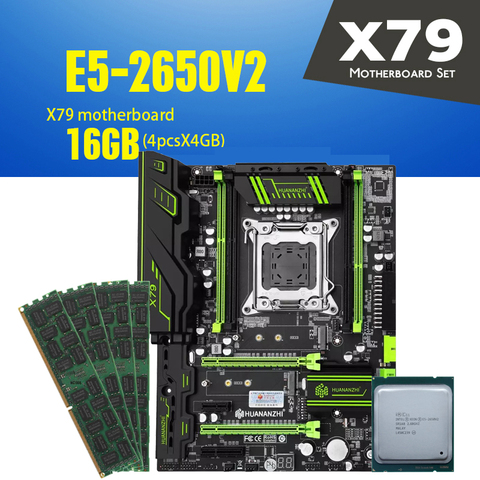 X79 placa base conjunto combo kit LGA 2011 Xeon E5 2650 V2 4x4GB = 16GB 1333MHz DDR3 ECC REG memoria USB3.0 M.2 ► Foto 1/6