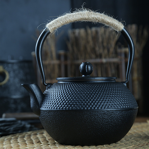 Tetera de hierro japonés con Infusor de acero inoxidable, tetera de té de hierro fundido para hervir agua, té Oolong de 600/800/1200ML ► Foto 1/6