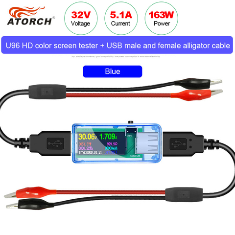 Probador USB 13 en 1, voltímetro digital CC, amperimetro, medidor de corriente de voltaje, amperímetro, detector, cargador tipo batería externa ► Foto 1/6