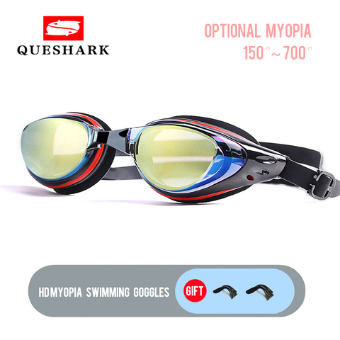 Gafas de natación de 150 a 700 grados para hombre y mujer, lentes transparentes HD, antiniebla, Anti-Uv, para natación ► Foto 1/6