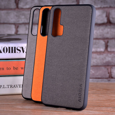 Funda para Huawei Honor 20 20 Pro 20 Lite 20S coque funda de móvil suave de TPU de piel textil de lujo para Huawei Honor 20 lite ► Foto 1/6