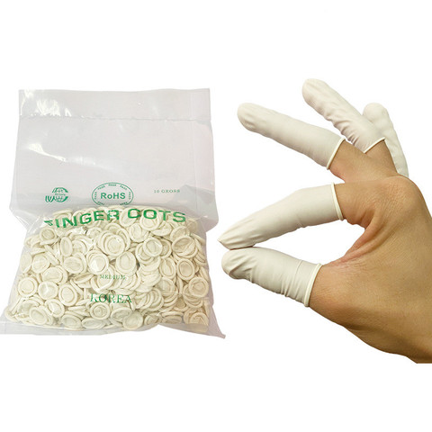 Guantes de látex desechables para dedos, Protector antiestático, no tóxico, para manicura, condones para los dedos, 50p ► Foto 1/6