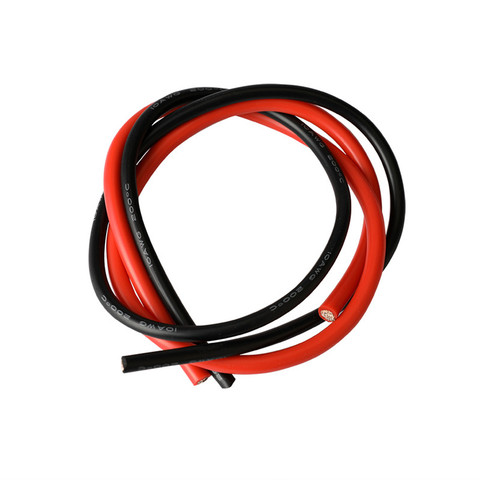 Cable de conexión de alambre de Gel de sílice, 1 metro, rojo + 1 metro, negro, 14 AWG, 14 AWG, 14 AWG, blando y resistente al calor, pieza de batería modelo RC ► Foto 1/4