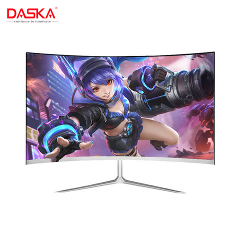 DASKA-Monitor para videojuegos de 23,8 pulgadas, pantalla curvada IPS/Led de 24 pulgadas, 75Hz, entrada HDMI/VGA, Monitor Blanco/Rojo ► Foto 1/6